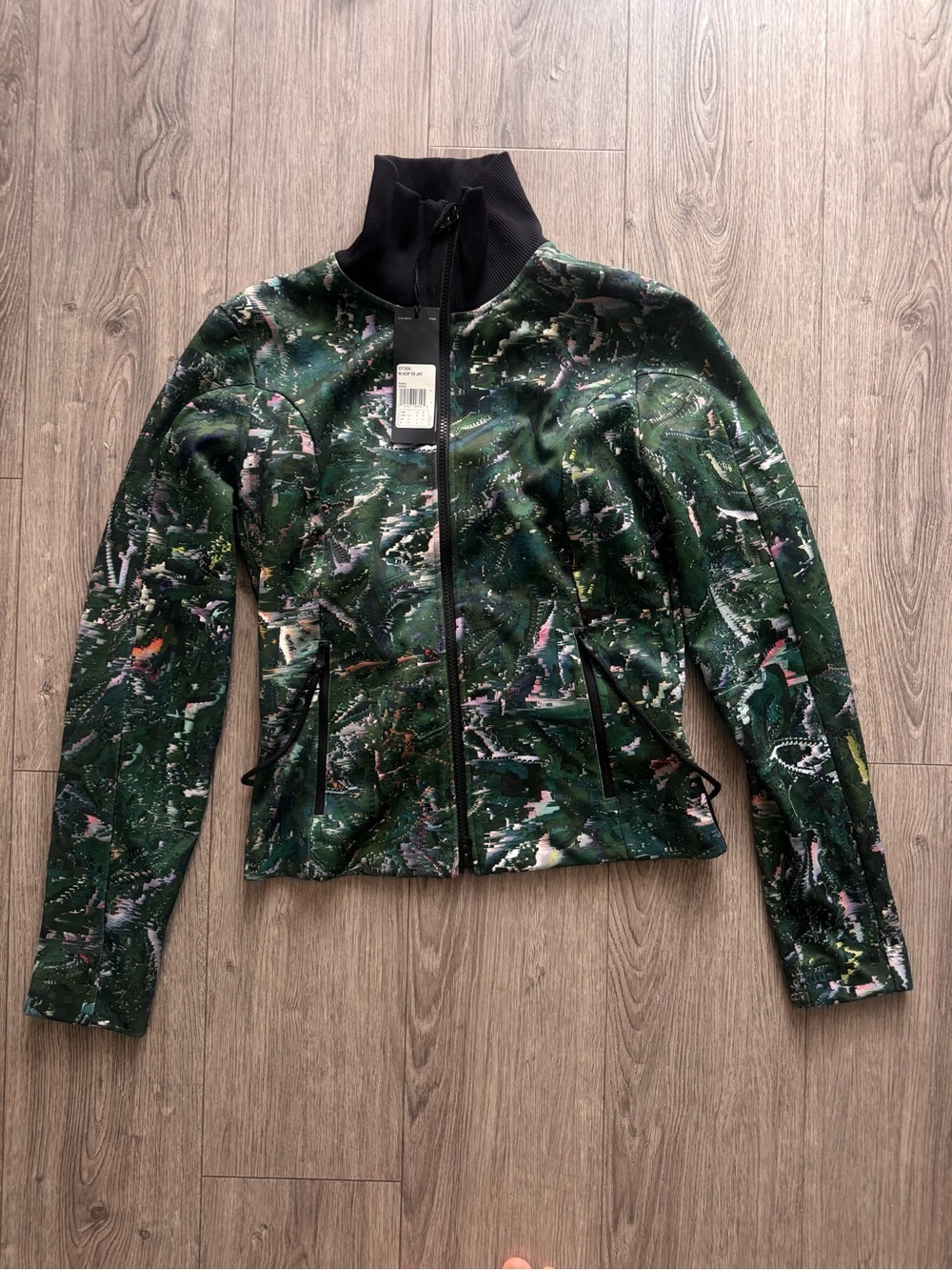 Y-3 Green Printed Zip-Up Jacket (61)